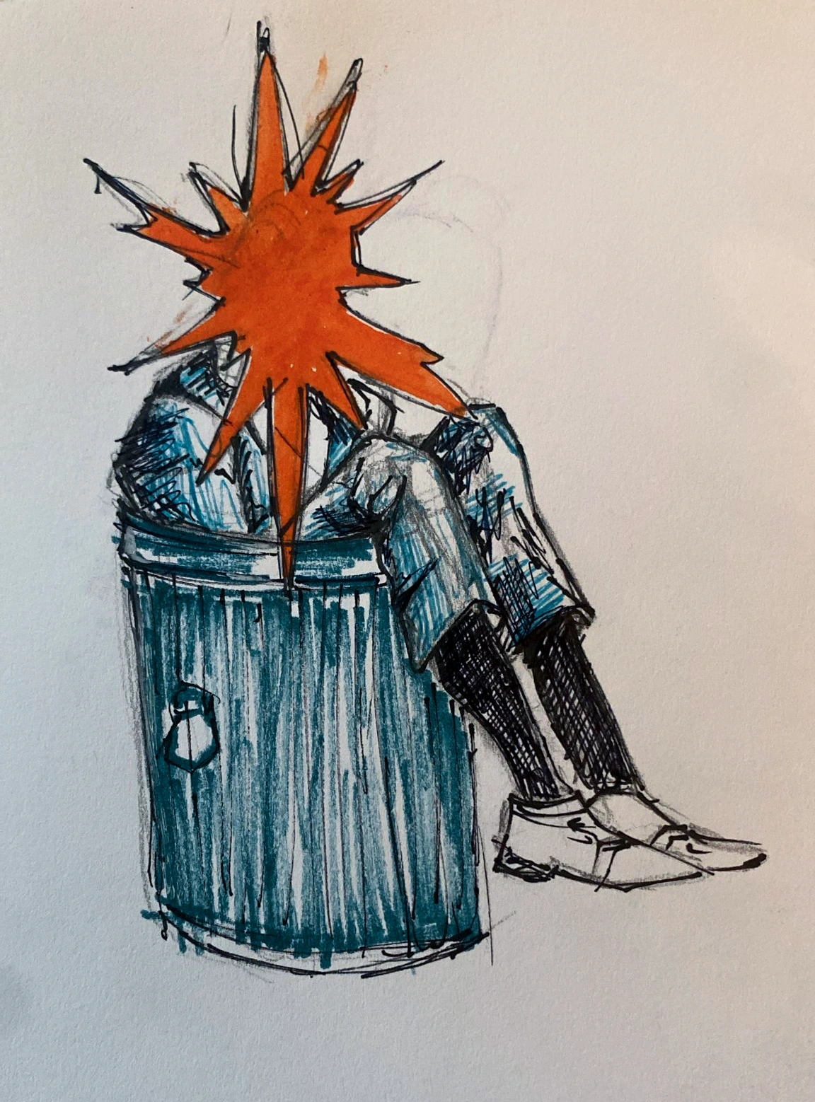 Man in trash